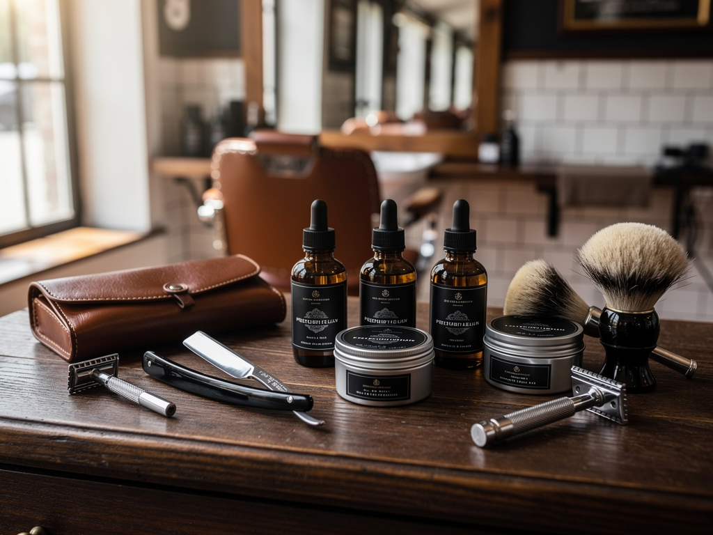 Salon barbier Vichy ambiance vintage moderne